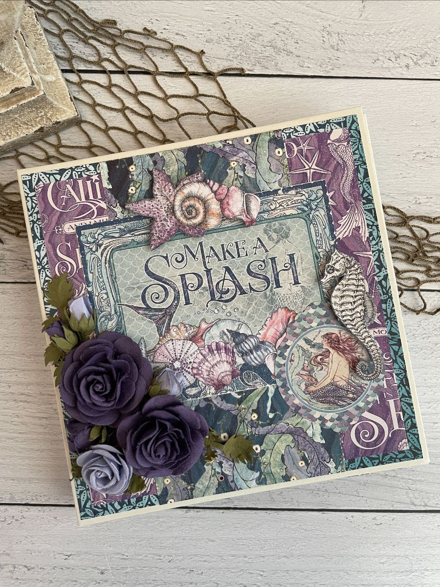 Graphic 45 Make A Splash - Trifold Waterfall Folio Album Monthly Kit 2023 Vol 6